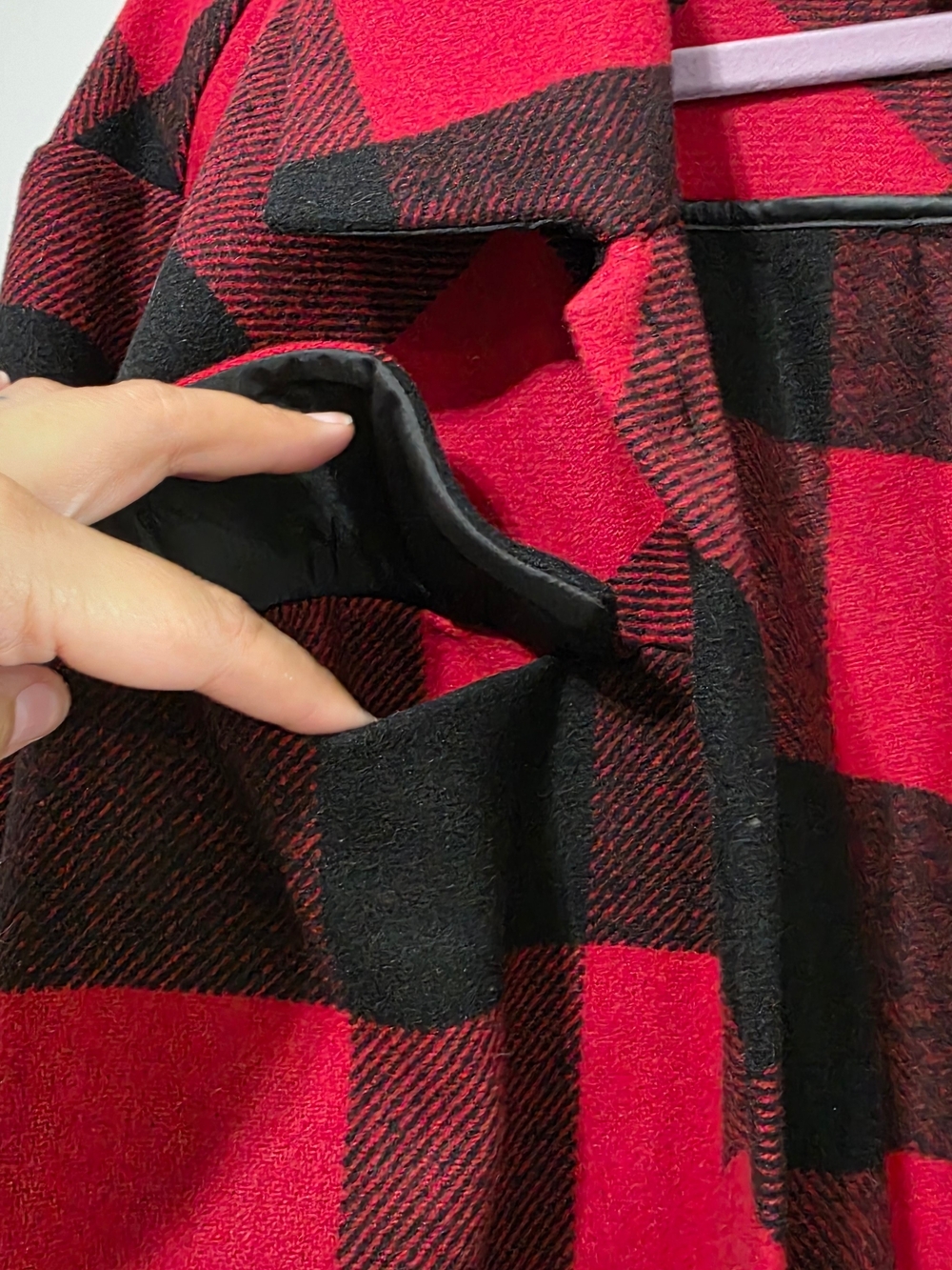 Torrid Red and Black Buffalo Plaid Wool Longline Shacket - Picture 6 of 9